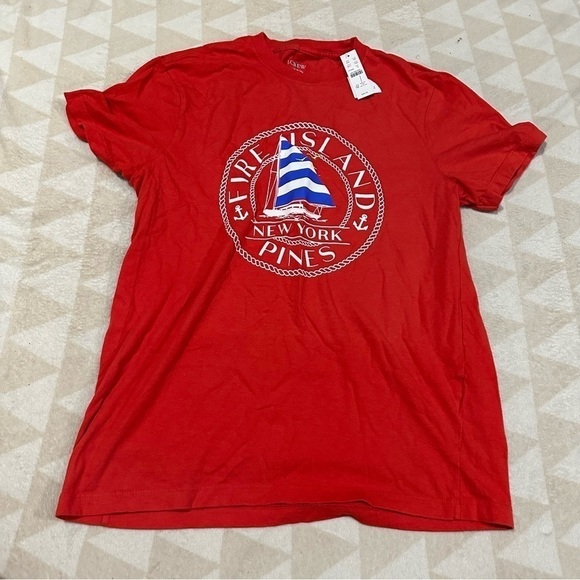 J crew made in the USA fire island pines graphic tee shirt red - Picture 2 of 3